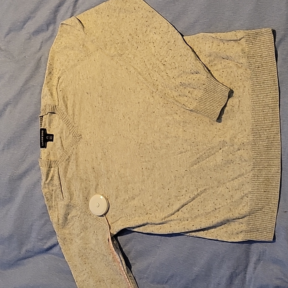 Beautiful cotton cashmere blend grey and speckled men's check sweater size small